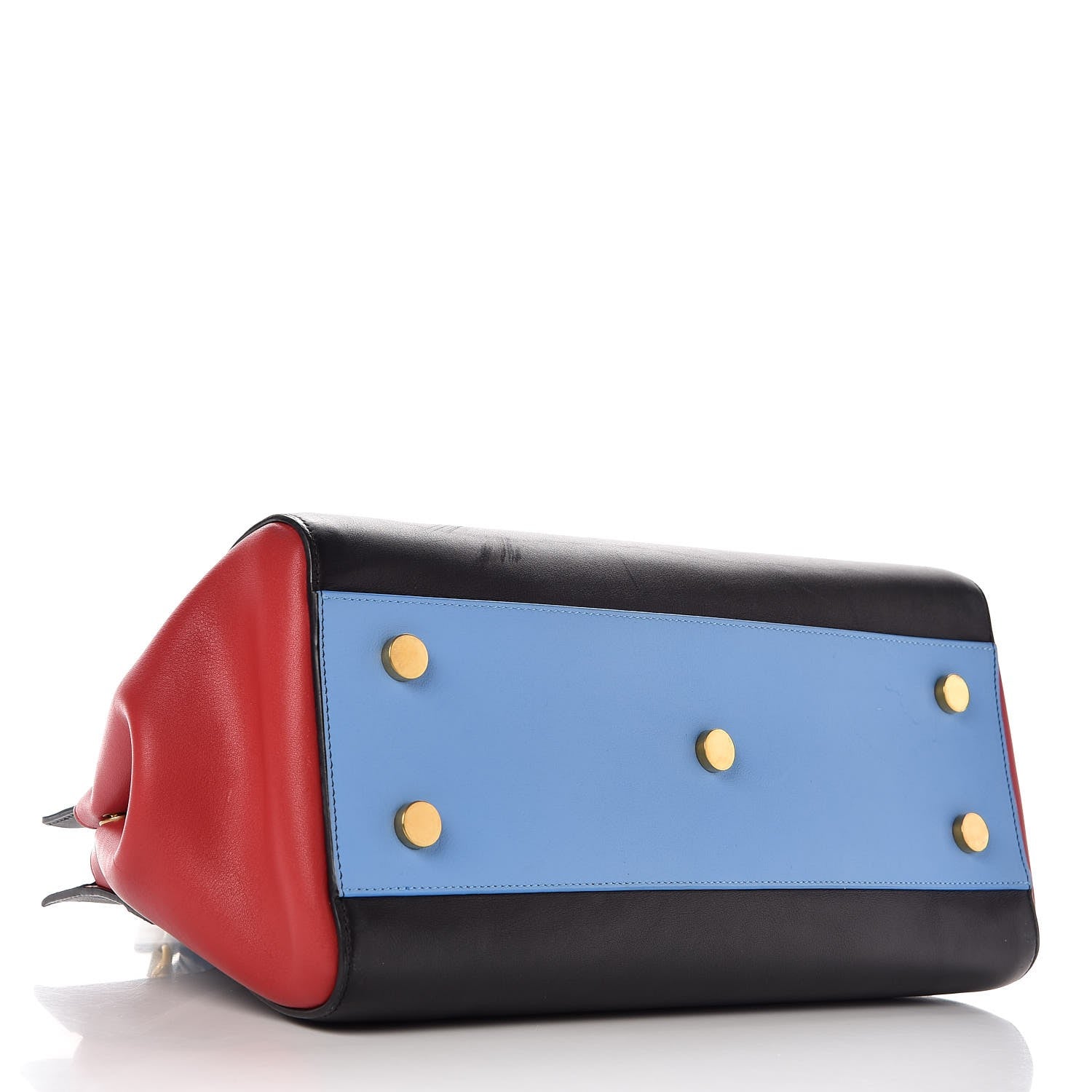 Saint Laurent Calfskin Small Cabas Rive Gauche Bag Black Red Yellow White 4 of 14