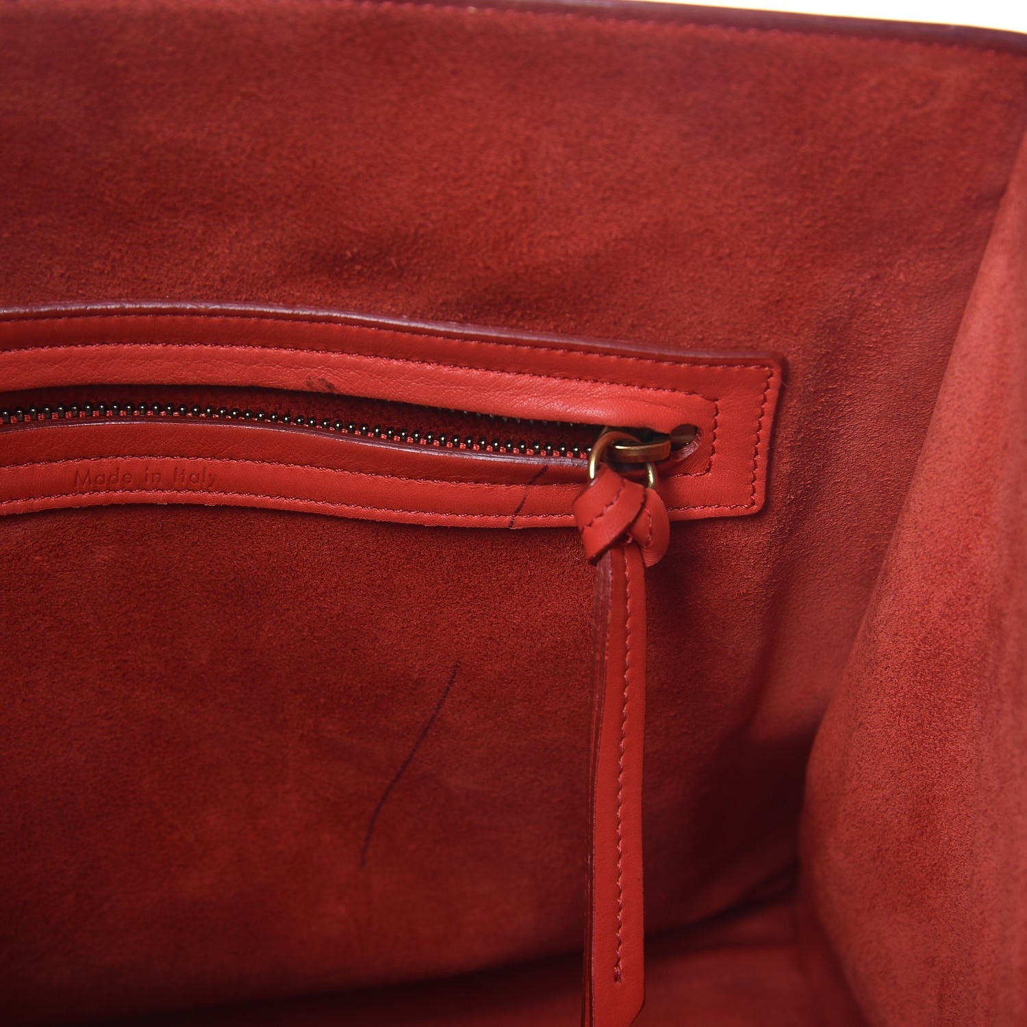 Celine Nappa Calfskin Medium Phantom Luggage Vermillion 10 of 28
