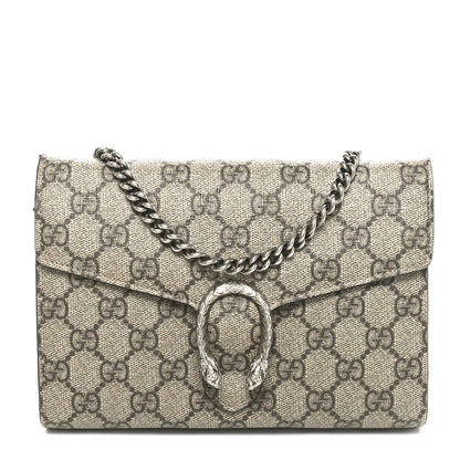 Gucci GG Supreme Monogram Mini Dionysus Chain Wallet Beige Taupe 1 of 10