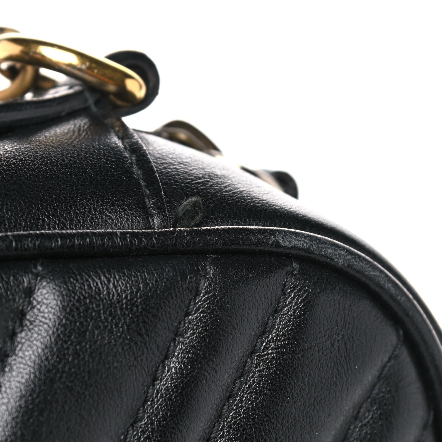 Calfskin Matelasse Small GG Marmont Chain Shoulder Bag Black