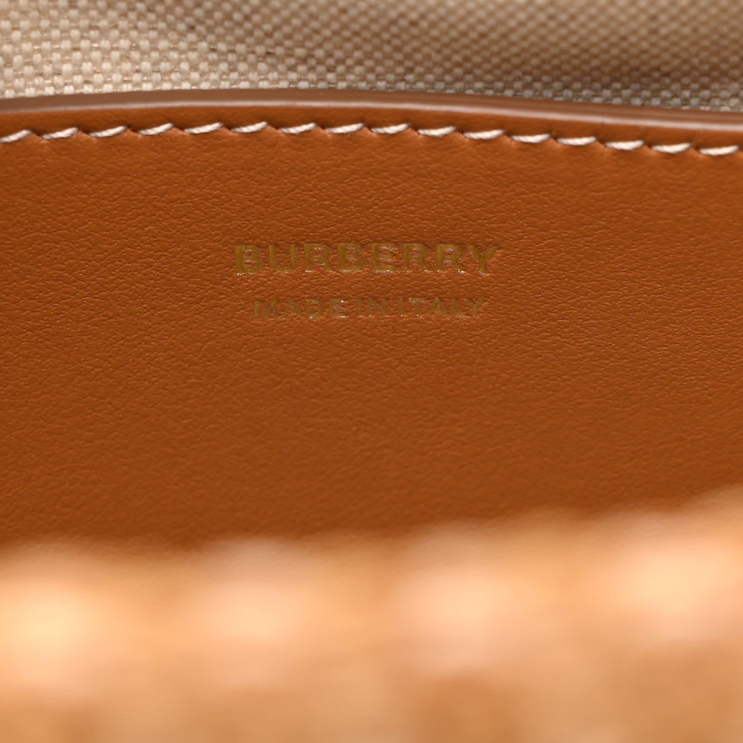 Burberry Raffia TB Duncan Pouch Natural Beige 6 of 7