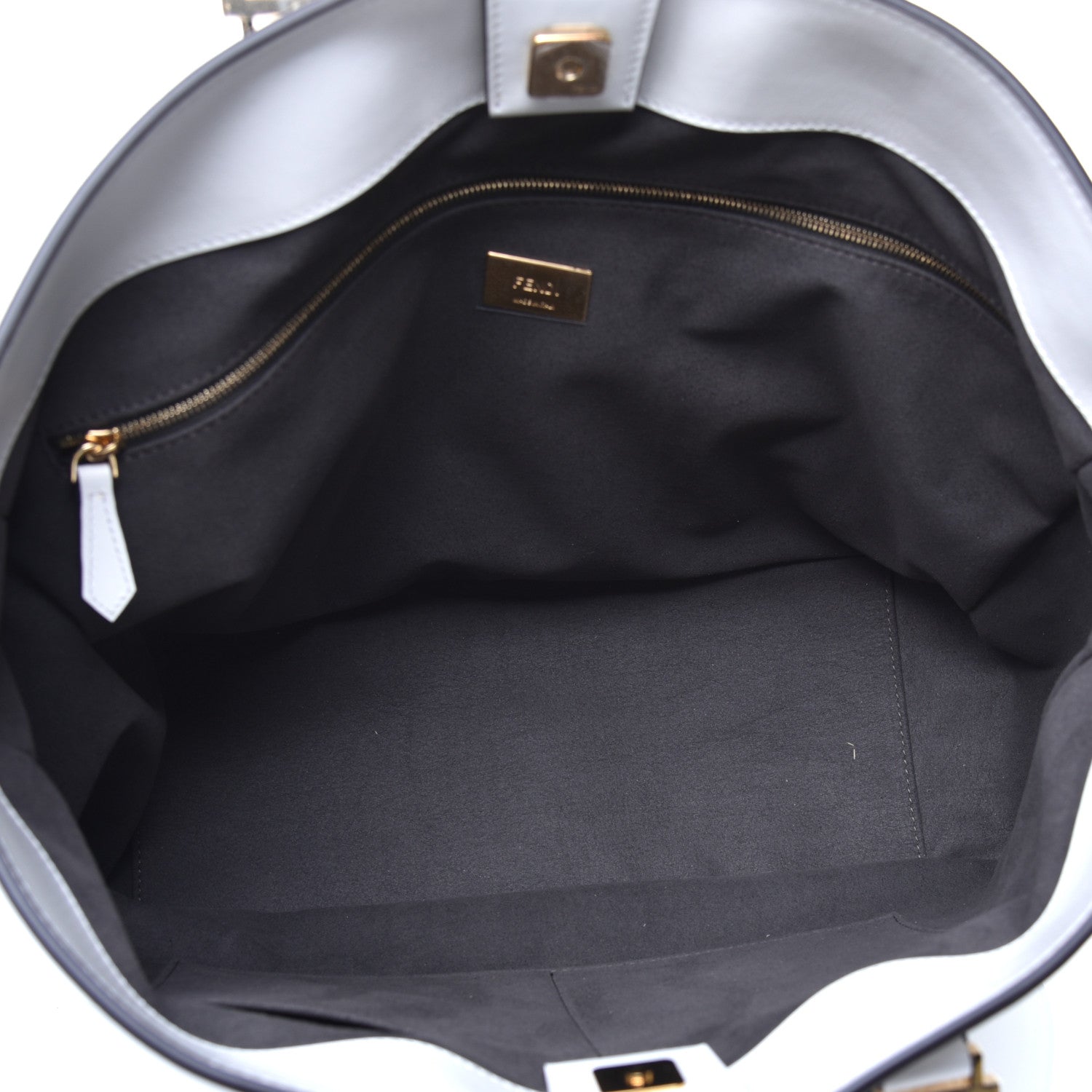 Fendi Vitello Glacier Medium FF Tote White 5 of 9