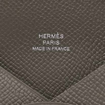 Hermes Epsom Calvi Card Case Gris Meyer 6 of 7