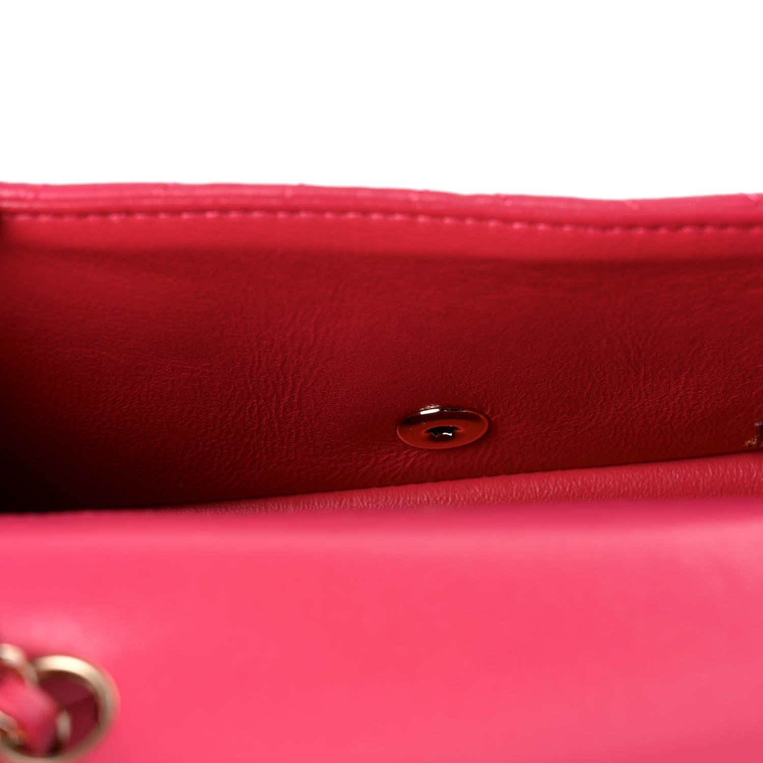 Chanel Lambskin Chevron Quilted Mini Rectangular Flap Dark Pink 14 of 15