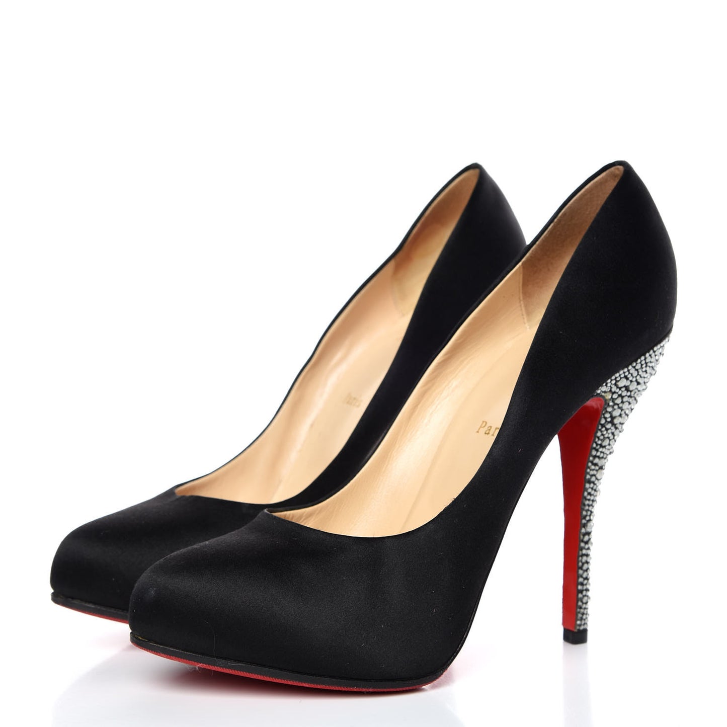 Satin Strass 140 Heels 42 Black
