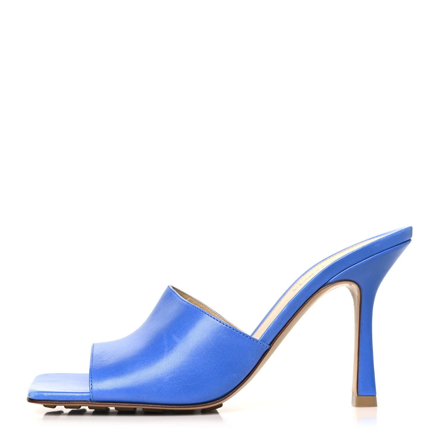 Lambskin Stretch Mule Sandals 37.5 Aquarium