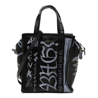 Balenciaga Agneau Arena Graffiti All Over XS Bazar Shopper Tote Black White 1 of 11