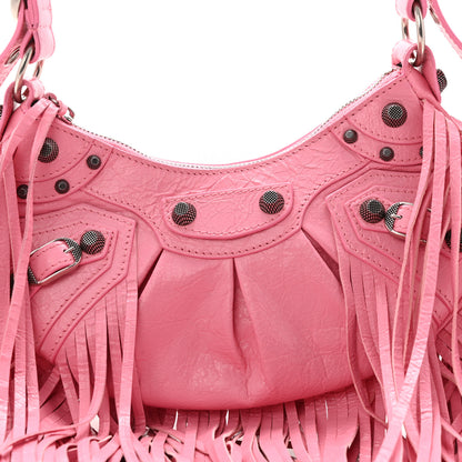 Balenciaga Agneau Arena Le Cagole Fringe Shoulder Bag XS Sweet Pink 9 of 11