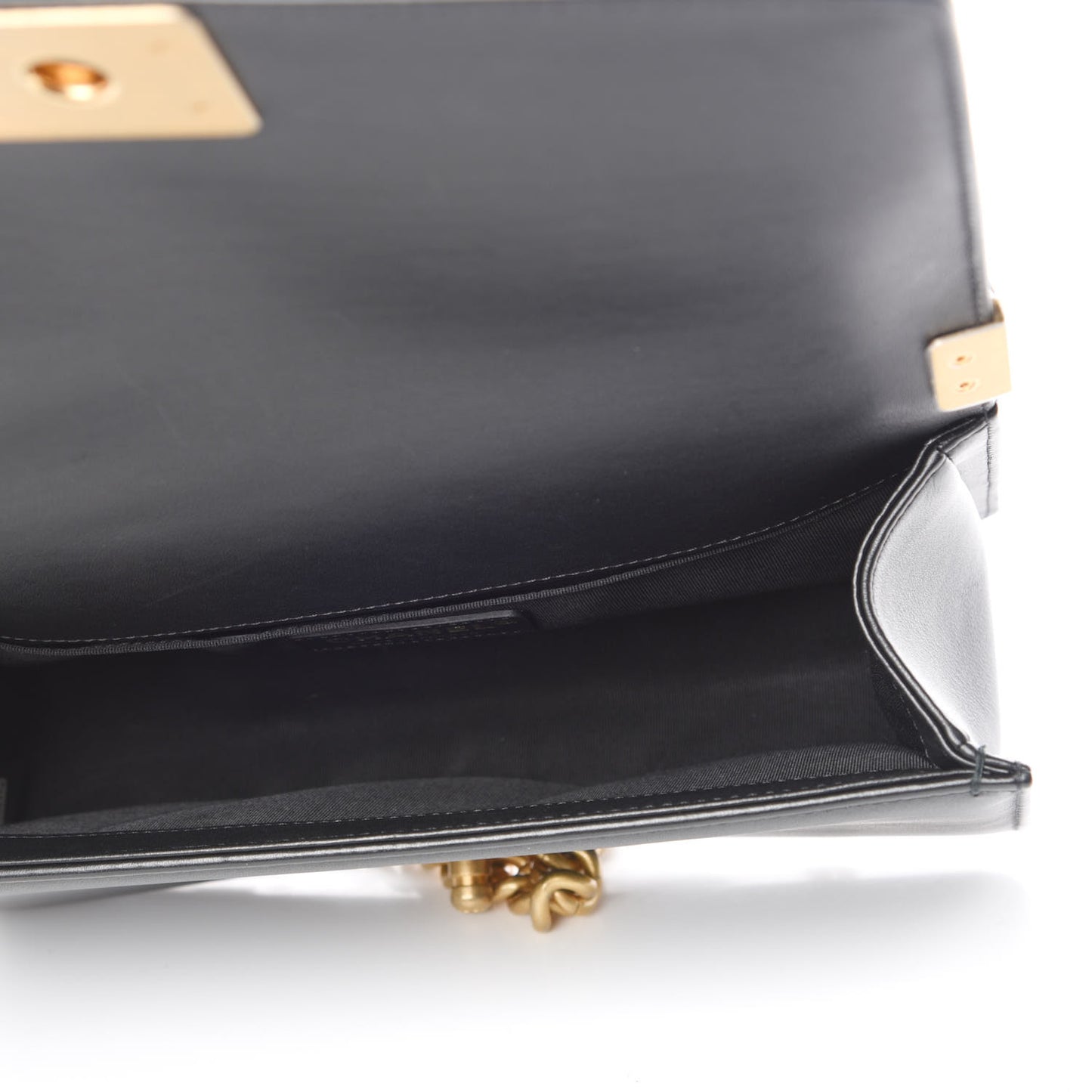 Lambskin Quilted Medium Boy Flap Black