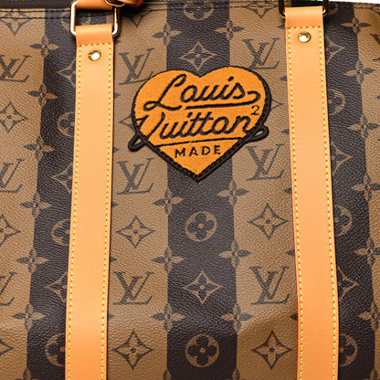 Louis Vuitton X NIGO Reverse Monogram Stripe Keepall Bandouliere 50 Brown 7 of 11