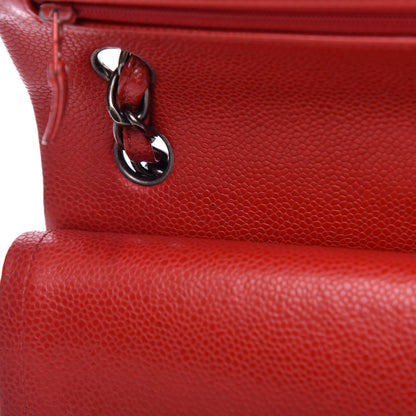 Chanel Caviar Quilted Jumbo Double Flap Red 11 of 12