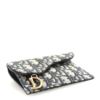 Christian Dior Oblique Saddle Cosmos Zipped Card Holder Blue 4 of 6