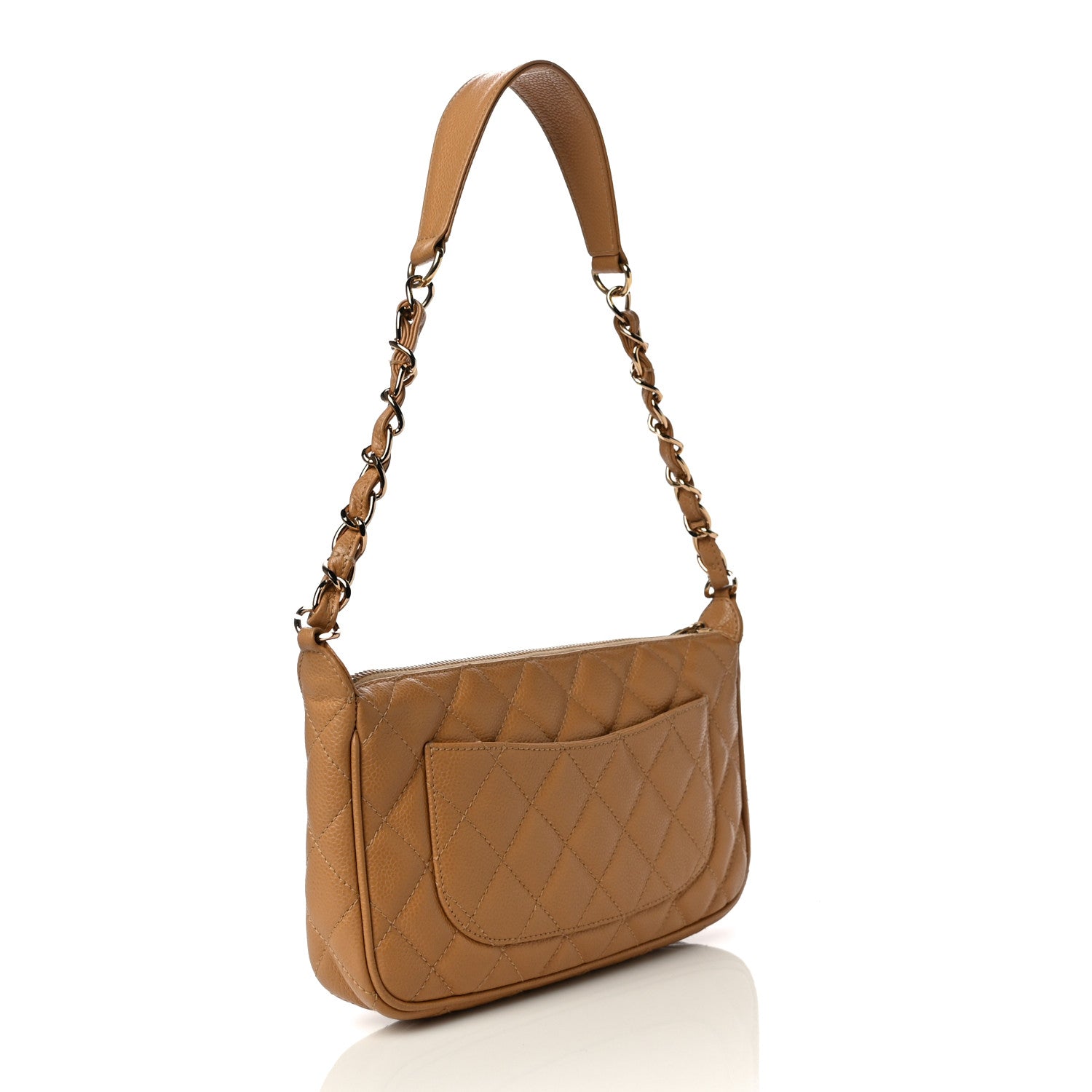 Chanel Caviar Quilted Timeless CC Shoulder Bag Beige 3 of 12