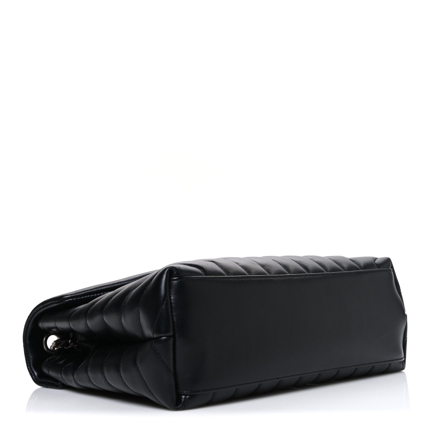 Calfskin Y Quilted Monogram Medium Loulou Chain Satchel Black