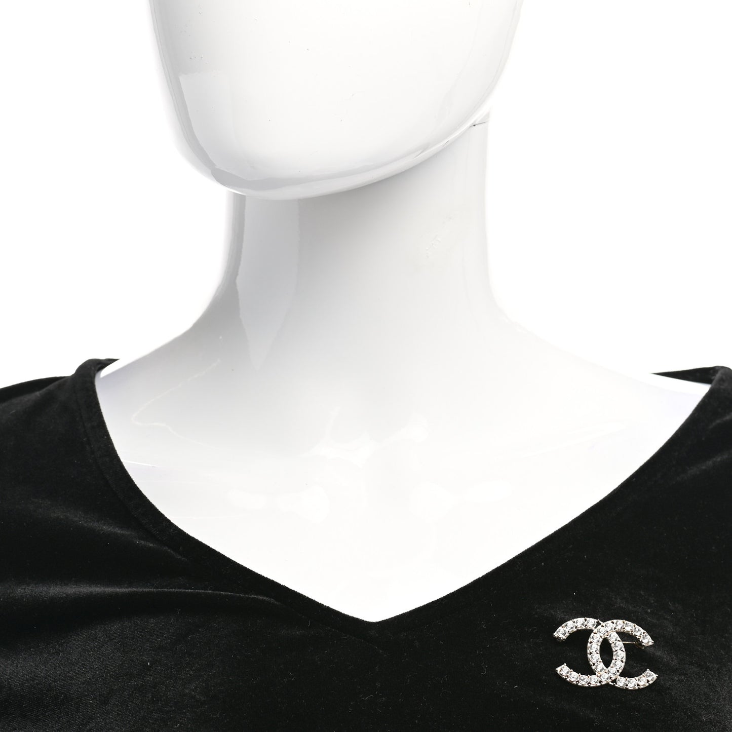 Crystal CC Brooch Light Gold