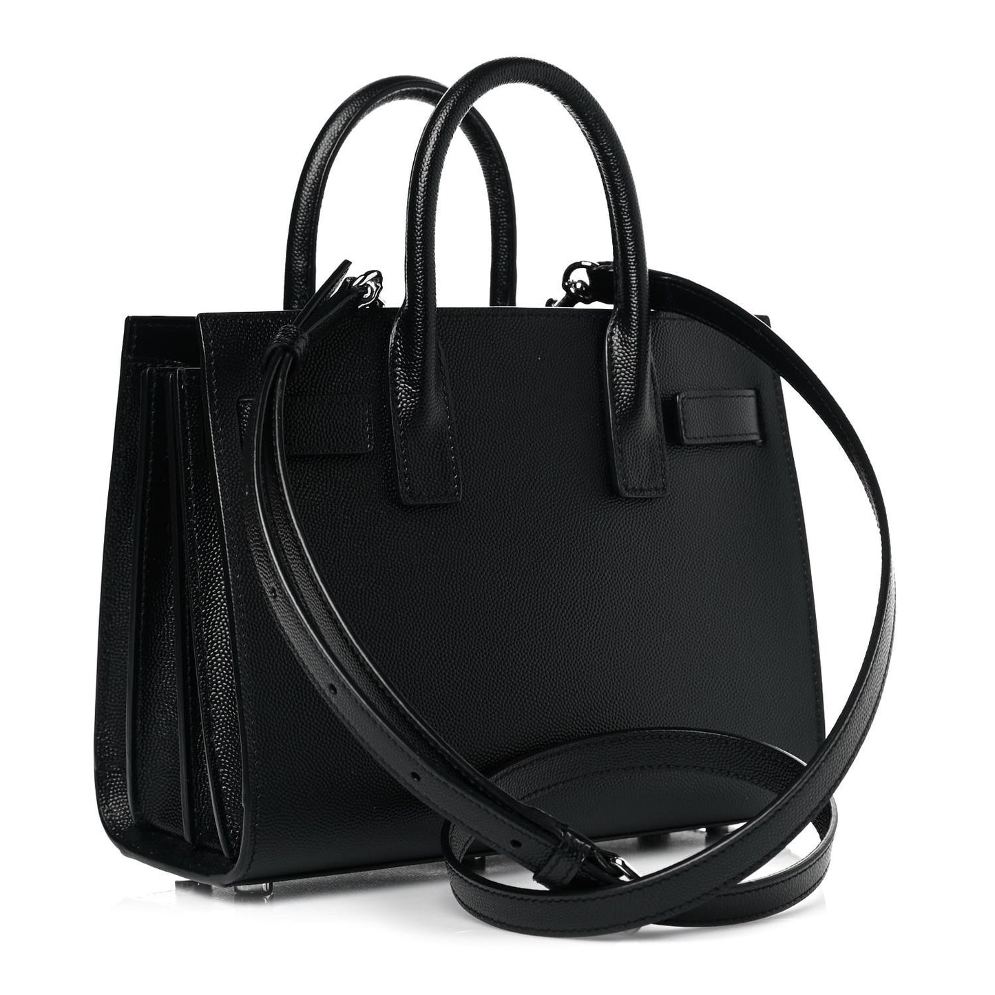 Grained Calfskin Nano Sac De Jour Black