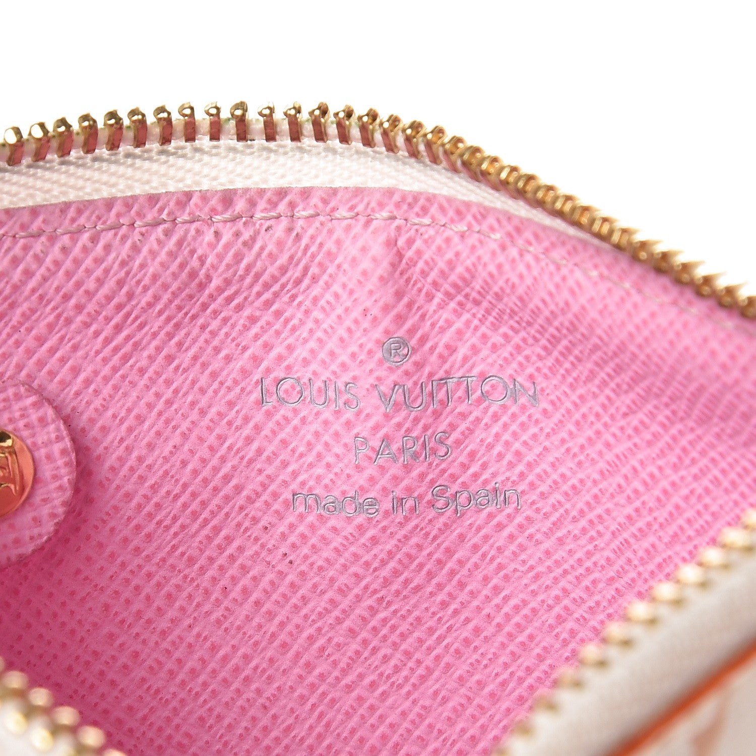Louis Vuitton Monogram Multicolor Key Pouch White Litchi 6 of 7