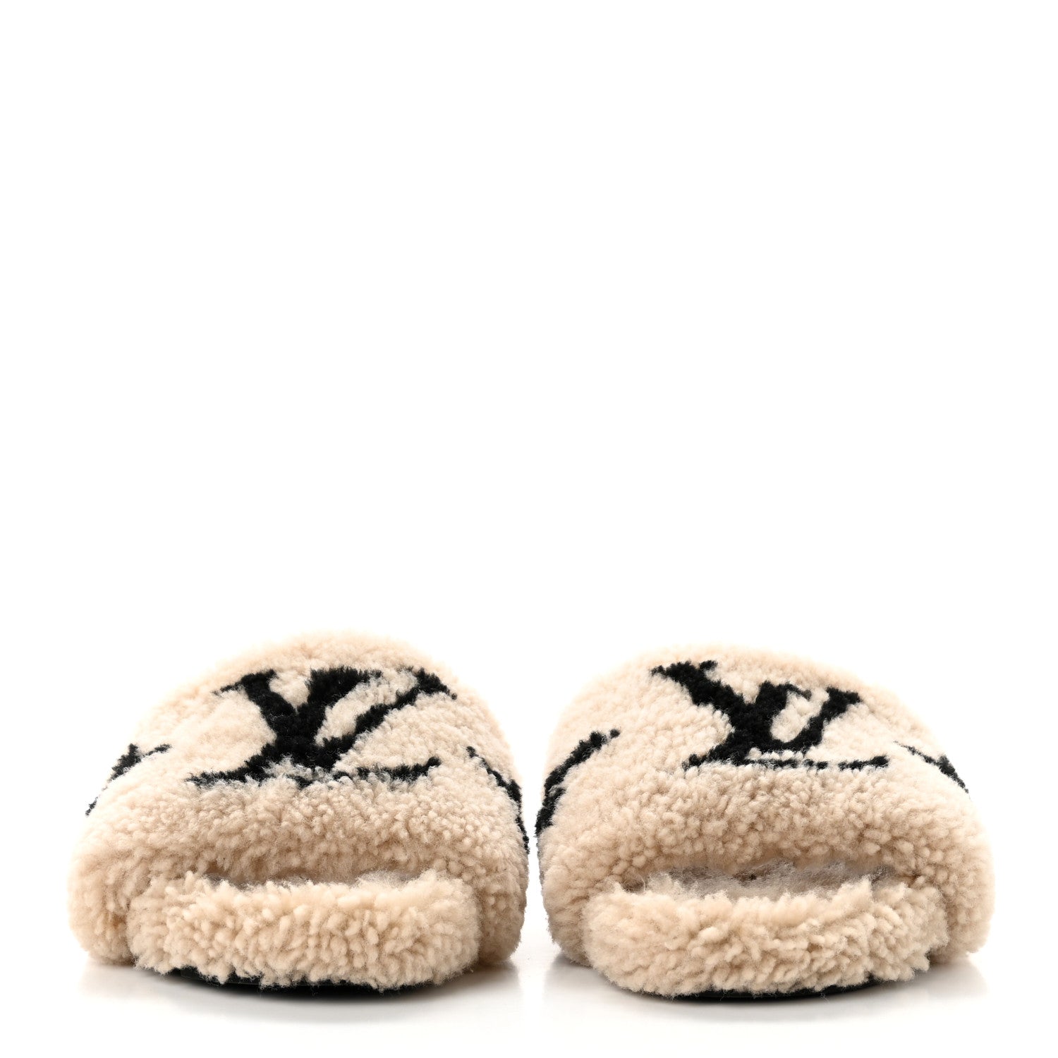 Louis Vuitton Shearling Bom Dia Flate Mules 38 Beige 2 of 9