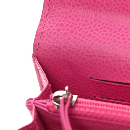Chanel Caviar Quilted Small Flap Wallet Pink 9 of 10