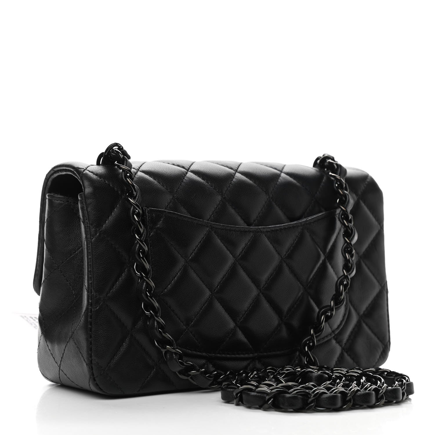 Chanel Lambskin Quilted Mini Rectangular Flap So Black 2 of 9