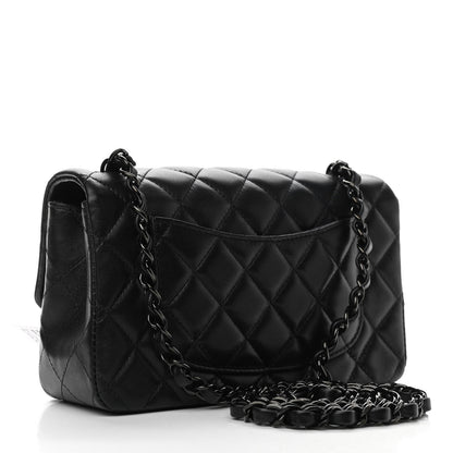 Chanel Lambskin Quilted Mini Rectangular Flap So Black 2 of 9