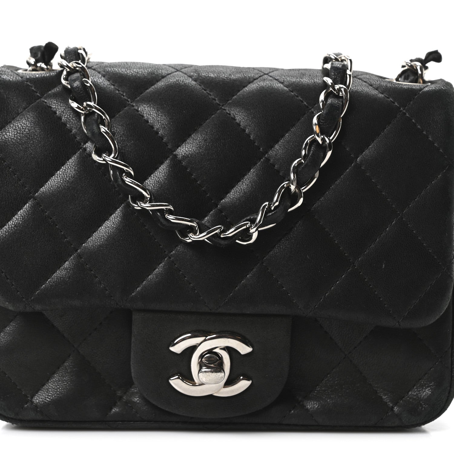 Chanel Lambskin Quilted Mini Square Flap Black 8 of 10