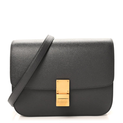 Celine Liege Calfskin Medium Classic Box Flap Bag Liquorice 1 of 10