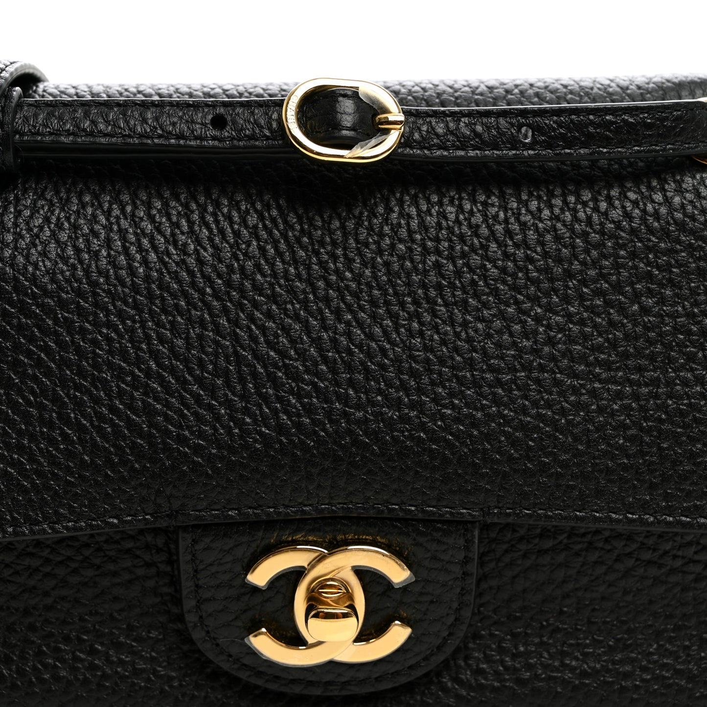 Grained Calfskin Mini Souplissimo Maxi Flap Black