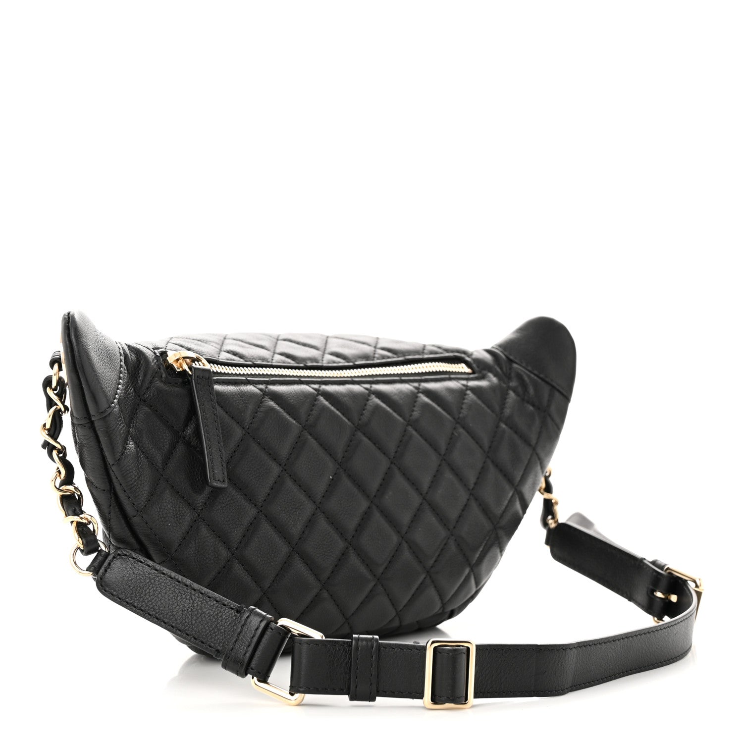 Chanel Calfskin Quilted Banane Waist Bag Fanny Pack Black 3 of 10