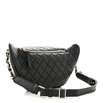 Chanel Calfskin Quilted Banane Waist Bag Fanny Pack Black 3 of 10