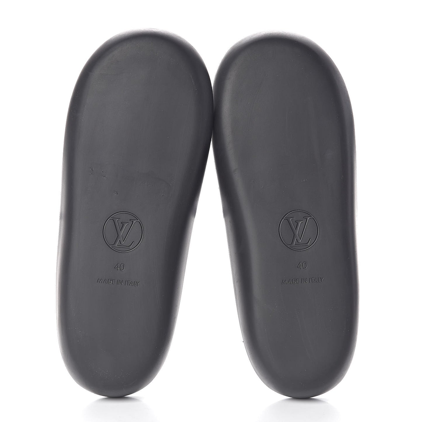 Calfskin Logo Sunbath Slide Sandals 40 Black