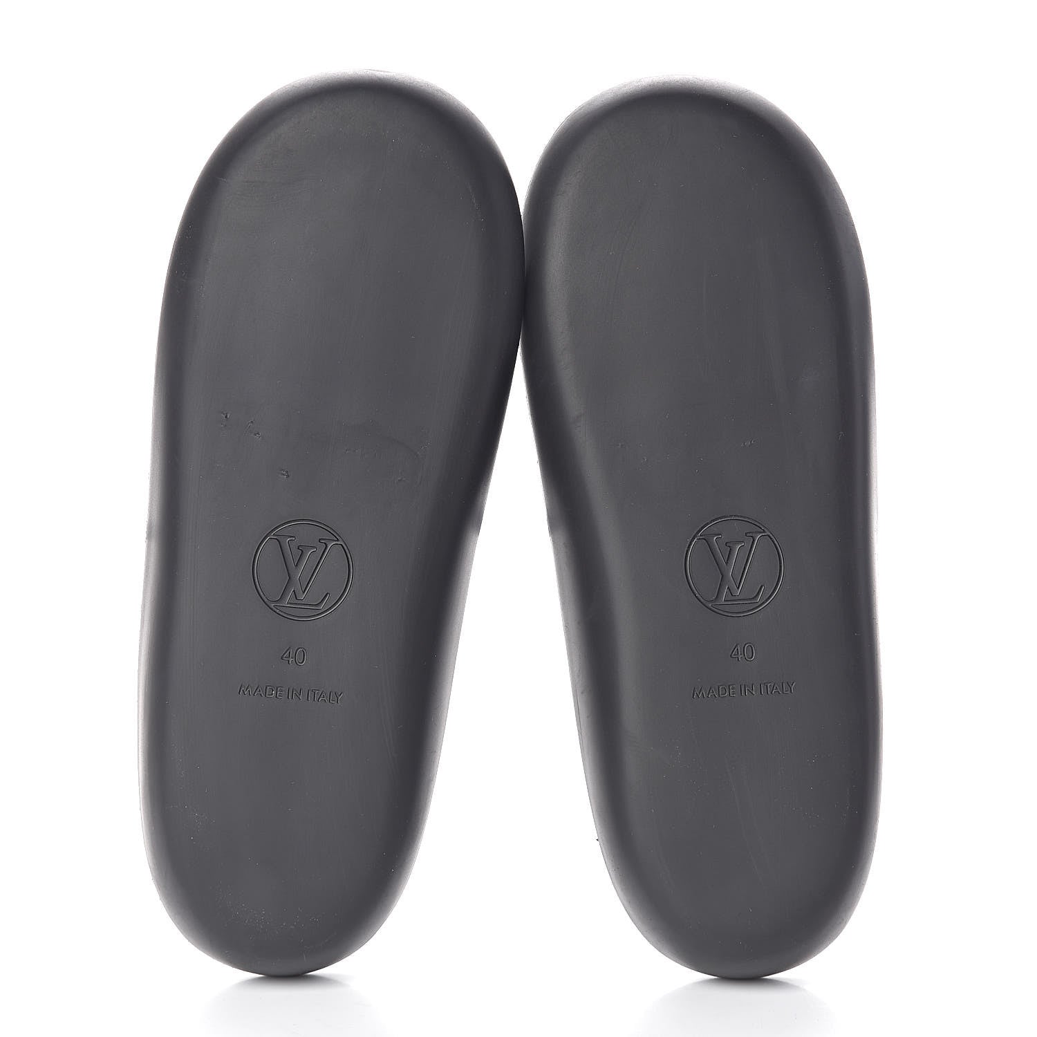 Louis Vuitton Calfskin Logo Sunbath Slide Sandals 40 Black 5 of 7