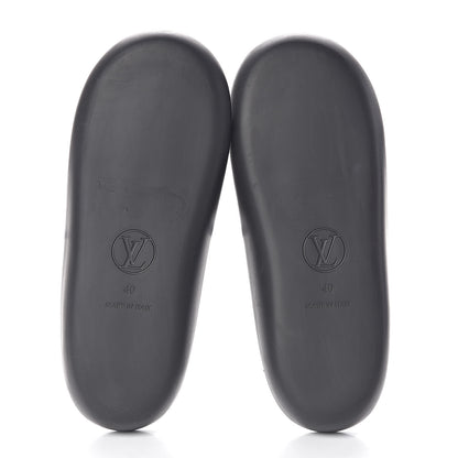 Louis Vuitton Calfskin Logo Sunbath Slide Sandals 40 Black 5 of 7