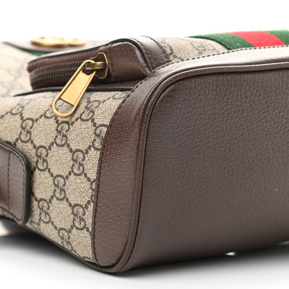 Gucci GG Supreme Monogram Calfskin Web Small Ophidia Day Backpack Beige Ebony New Acero 9 of 10