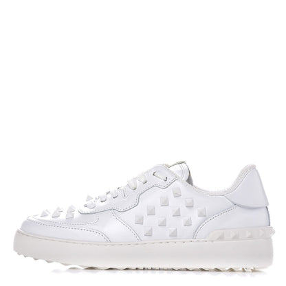 Valentino Garavani Calfskin Rockstud Sneakers 38 White 1 of 11