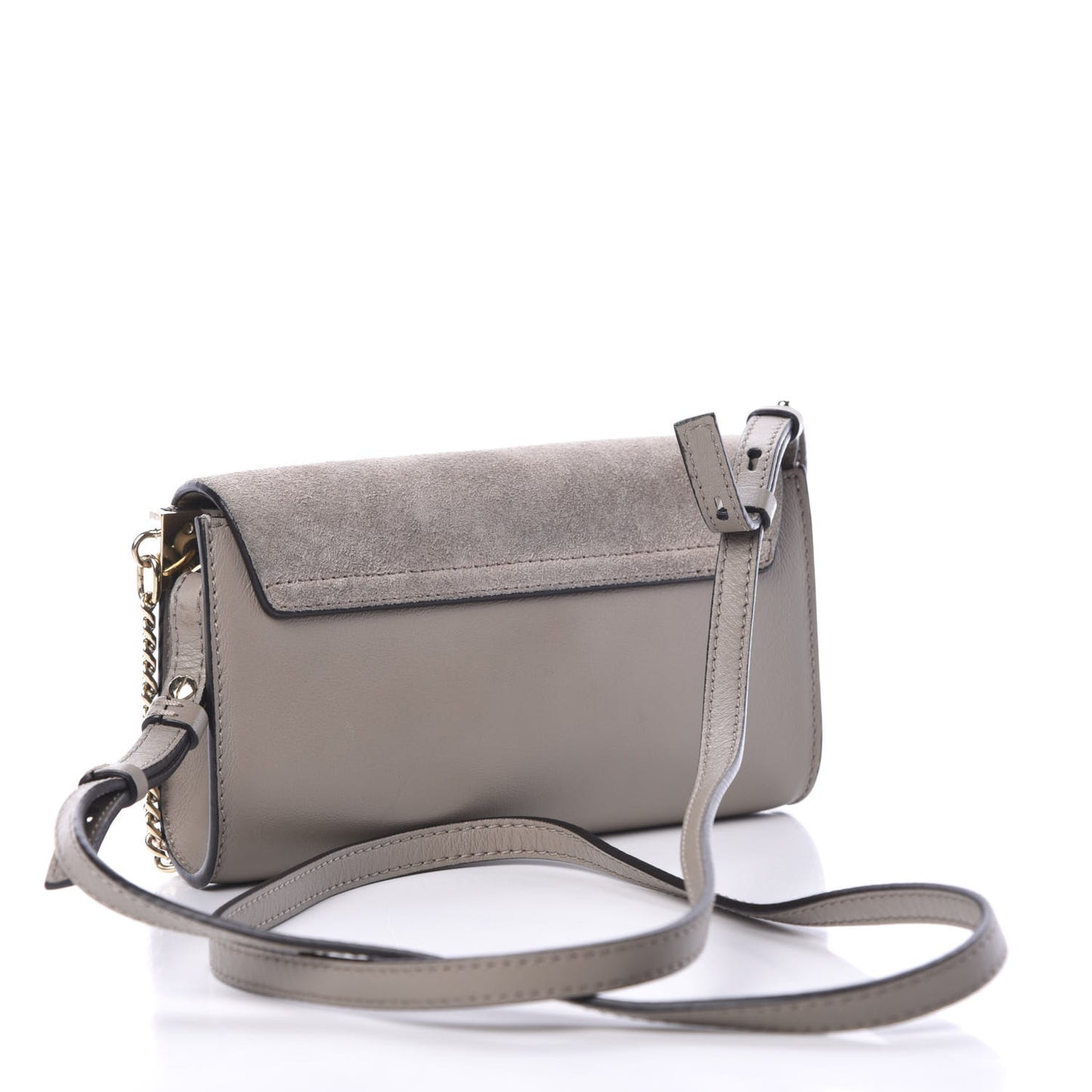 Suede Calfskin Mini Faye Shoulder Bag Motty Grey
