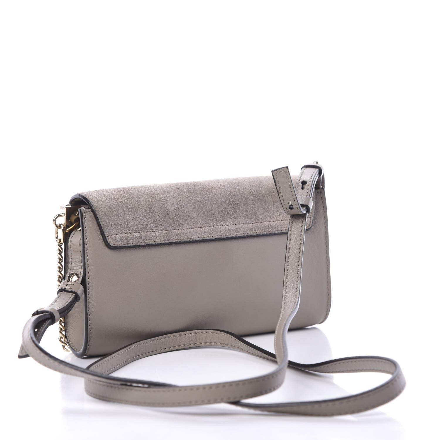Chloe Suede Calfskin Mini Faye Shoulder Bag Motty Grey 2 of 10