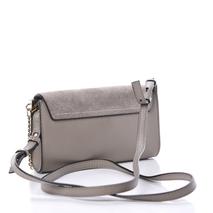 Chloe Suede Calfskin Mini Faye Shoulder Bag Motty Grey 2 of 10