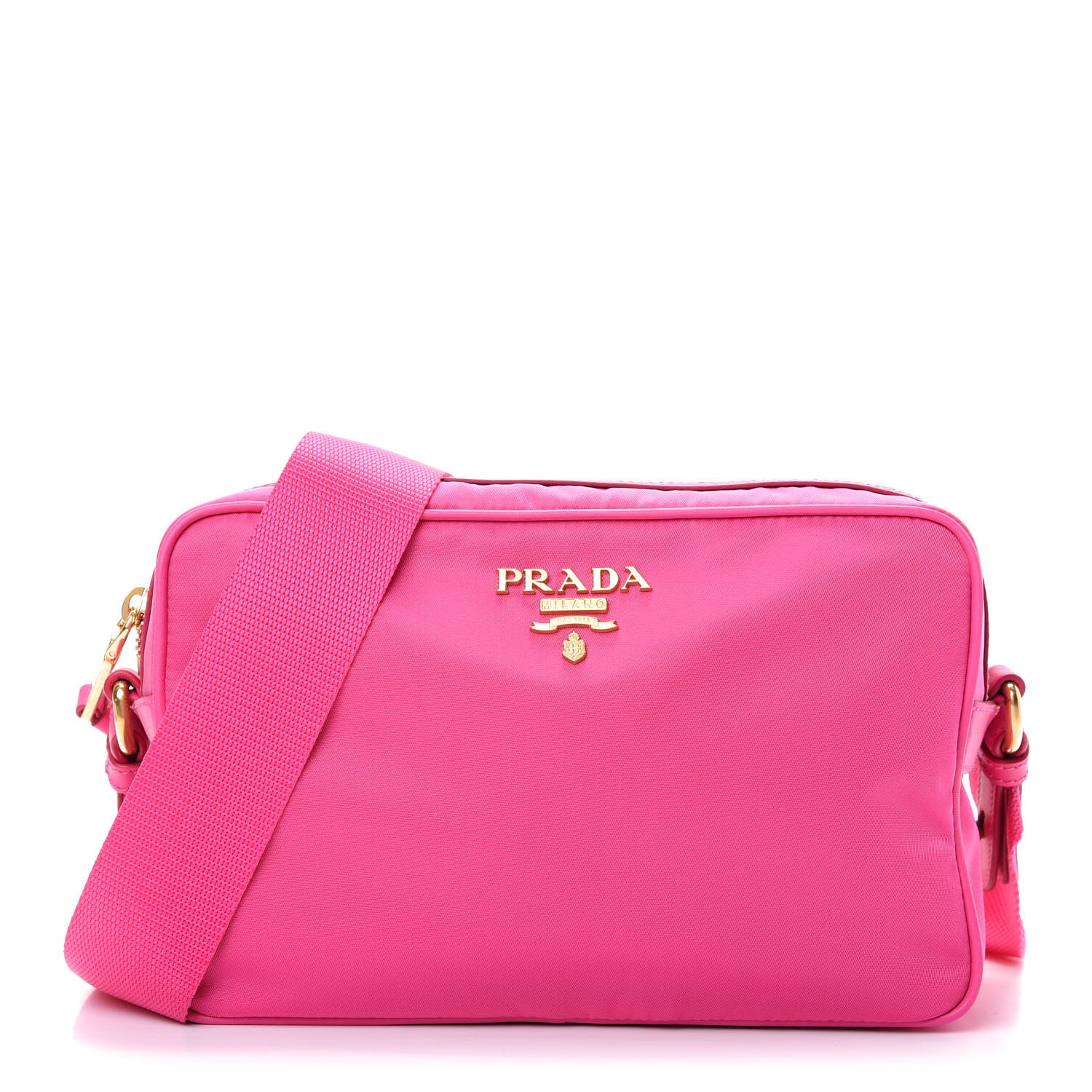 Prada Tessuto Nylon Soft Calf Camera Bag Fuxia 1 of 10