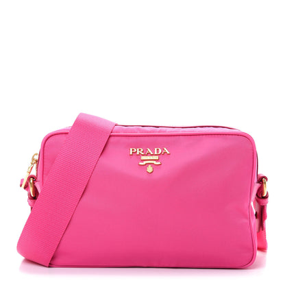 Prada Tessuto Nylon Soft Calf Camera Bag Fuxia 1 of 10