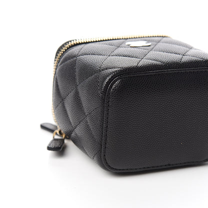 Chanel Caviar Quilted Mini Vanity Case With Chain Black 9 of 10