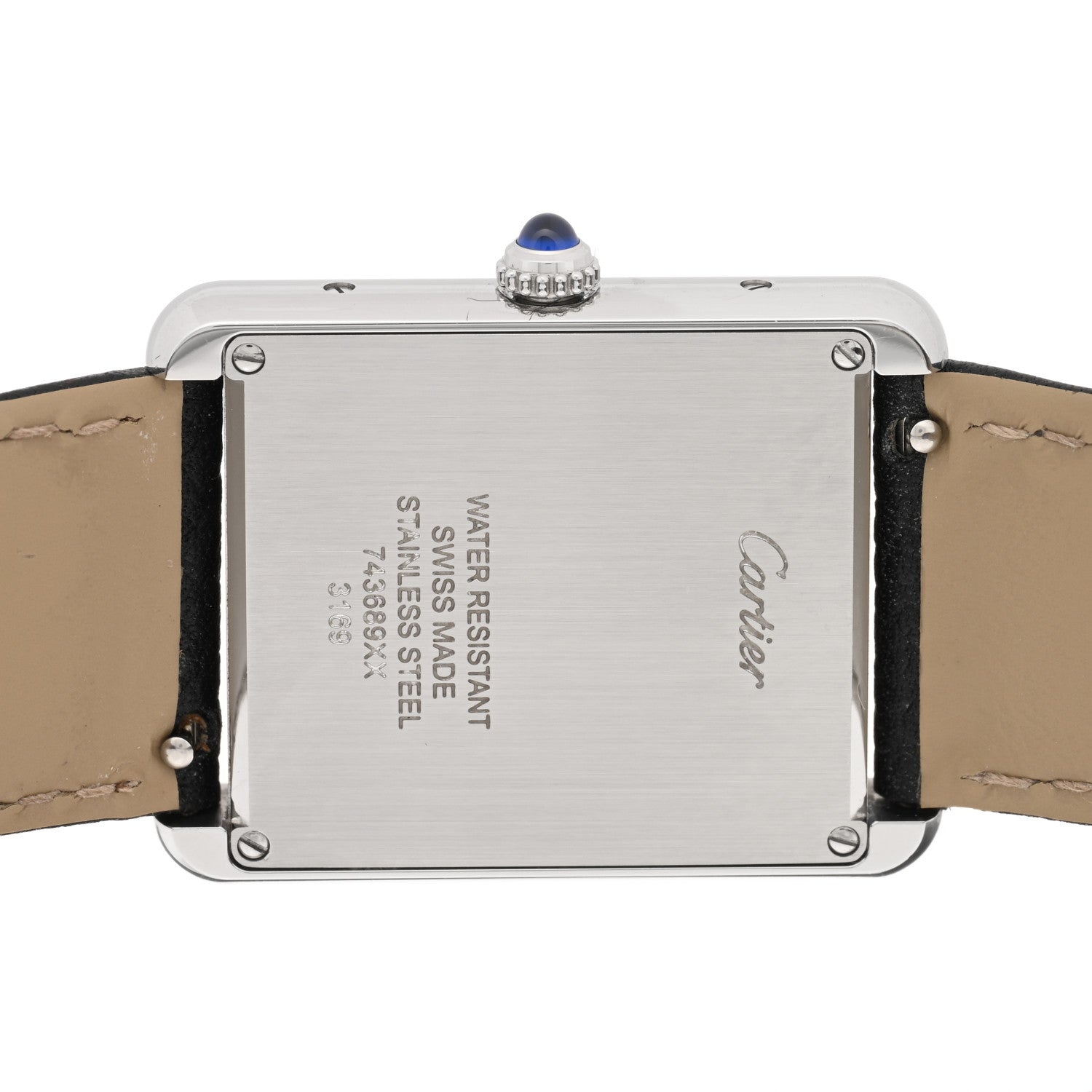 Cartier Stainless Steel Calfskin 27mm Tank Solo Quartz Watch 4 of 5