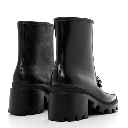 Gucci Rubber Womens Horsebit Ankle Boots 37 Black 4 of 8