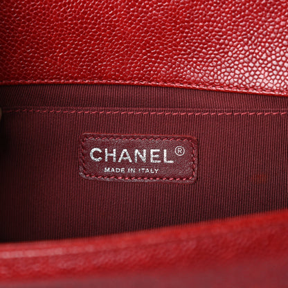 Chanel Caviar Quilted Medium Boy Flap Red 6 of 9