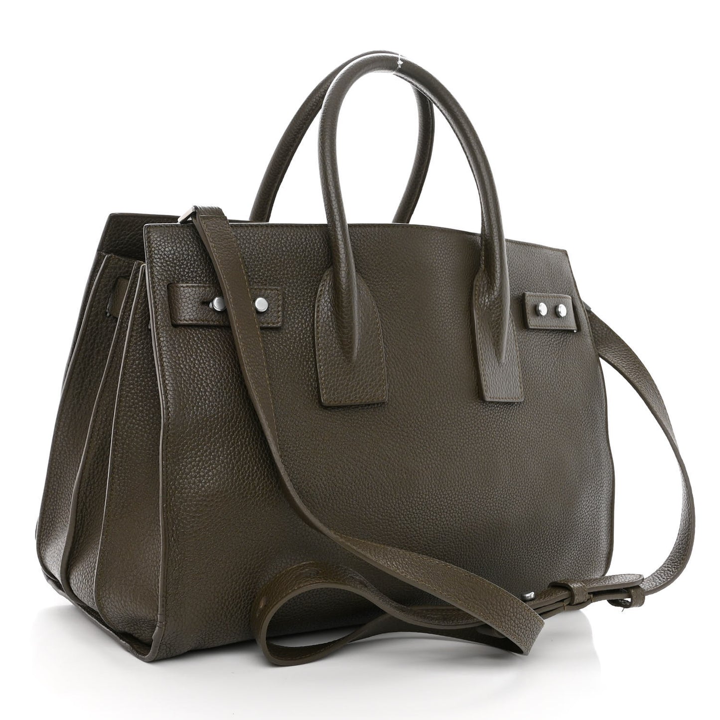 Grained Calfskin Small Supple Sac De Jour Kaki Militaire