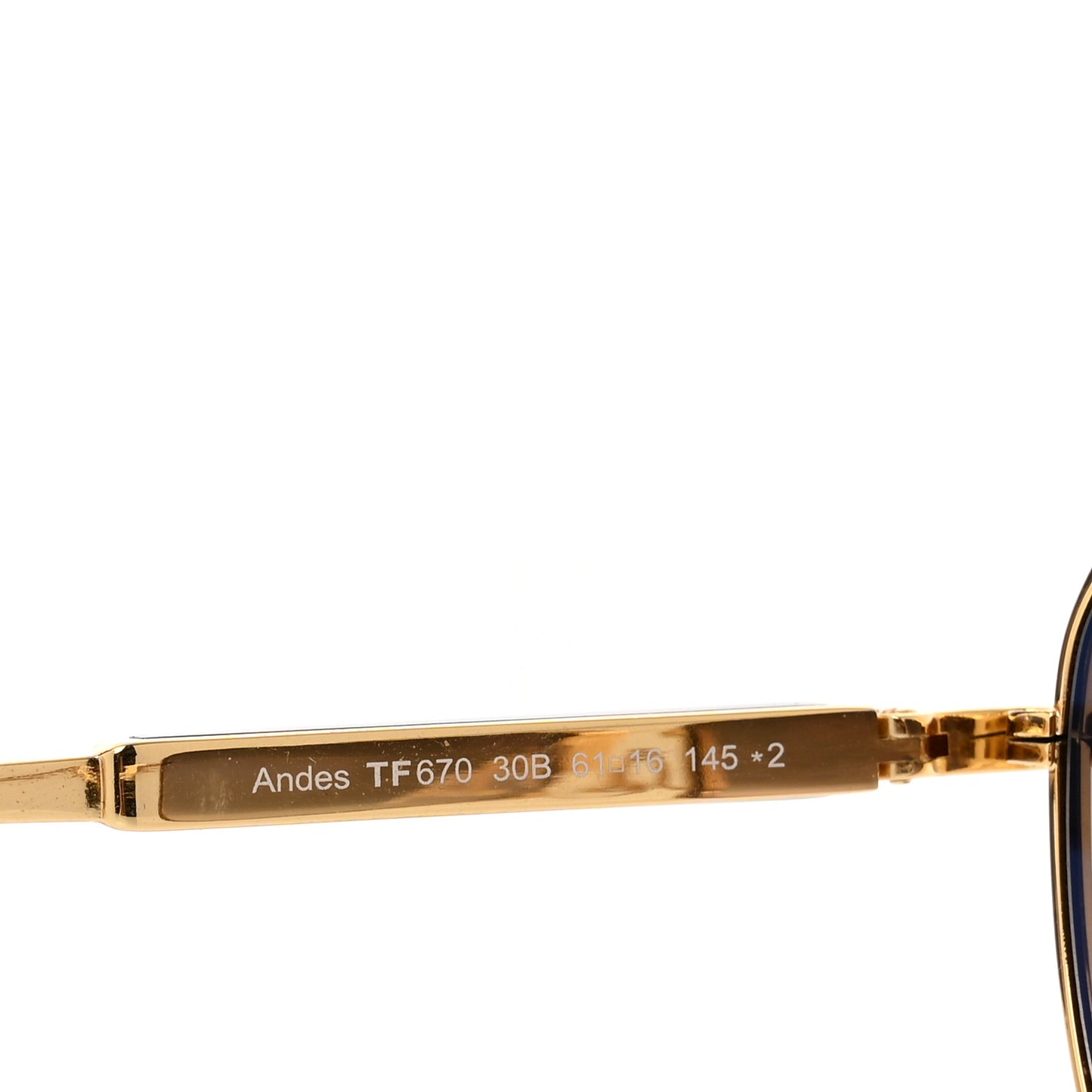 Metal Andes Pilot Sunglasses TF670 Gold