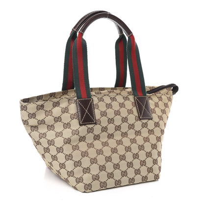 Gucci GG Monogram Small Web Handle Bucket Tote Dark Brown 3 of 10