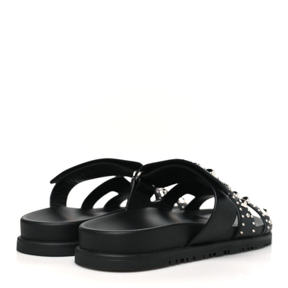 Hermes Calfskin Medor Studded Womens Chypre Sandals 38 Black 5 of 10