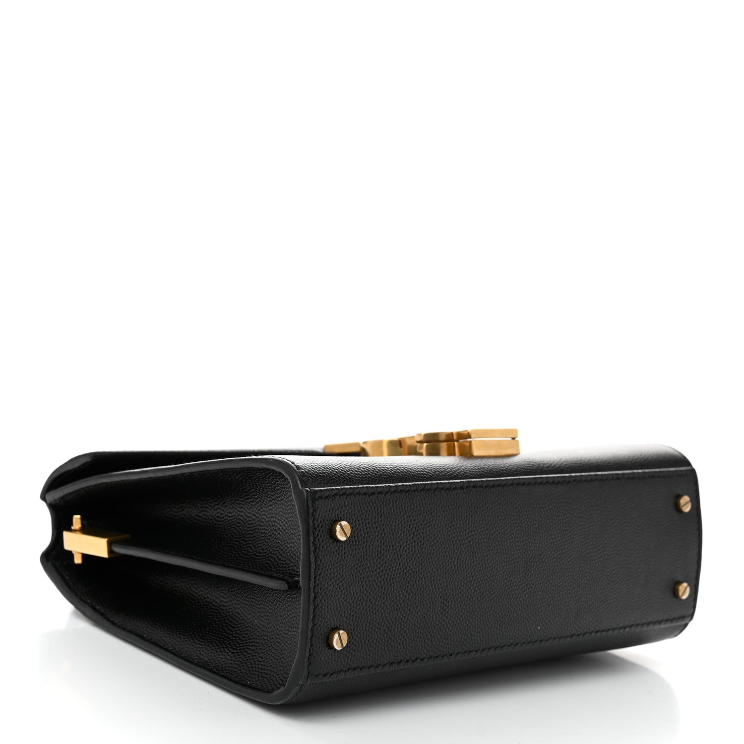 Saint Laurent Grain de Poudre Mini Classic Monogram Cassandra Top Handle Black 4 of 10
