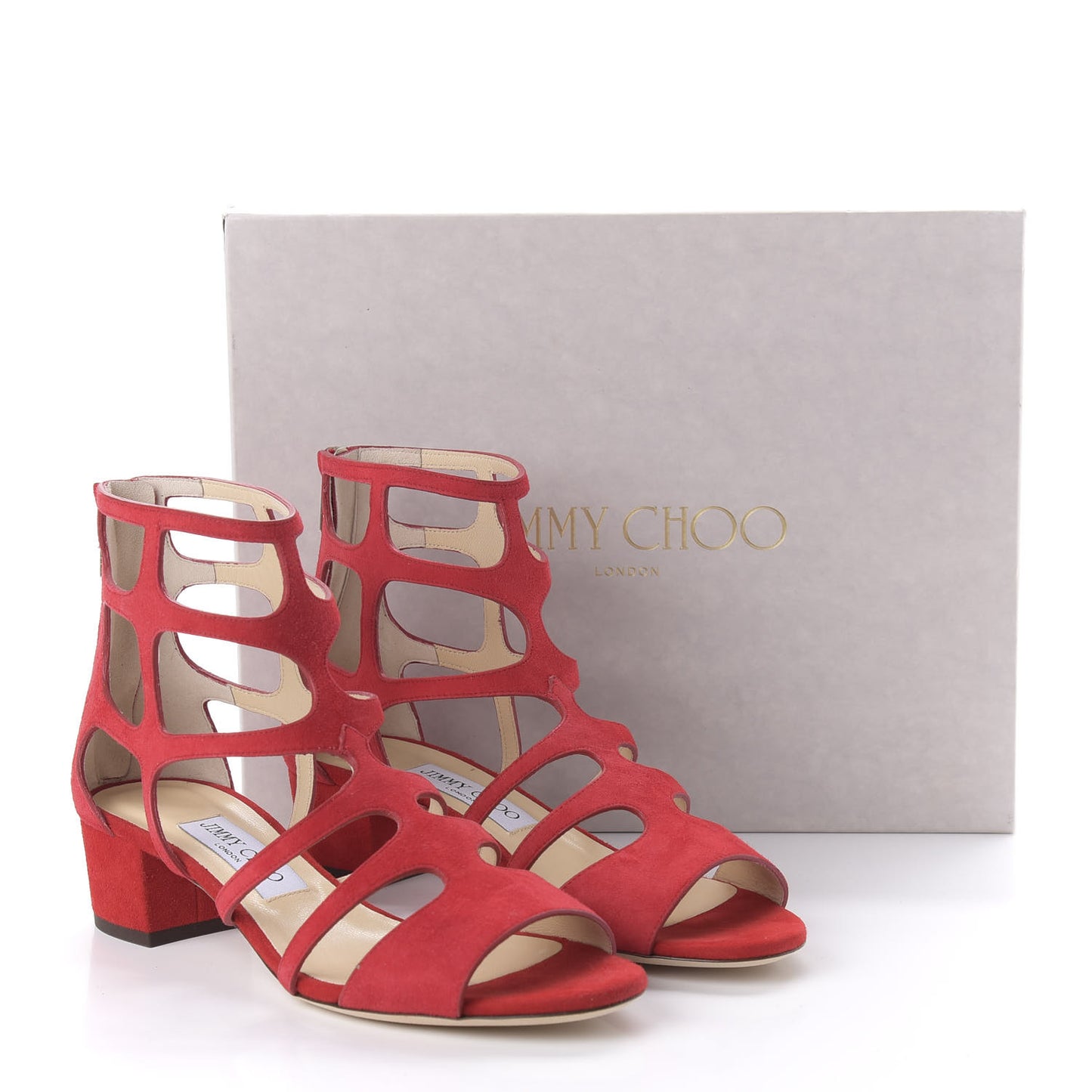 Suede Ren 35 Sandals 38.5 Red